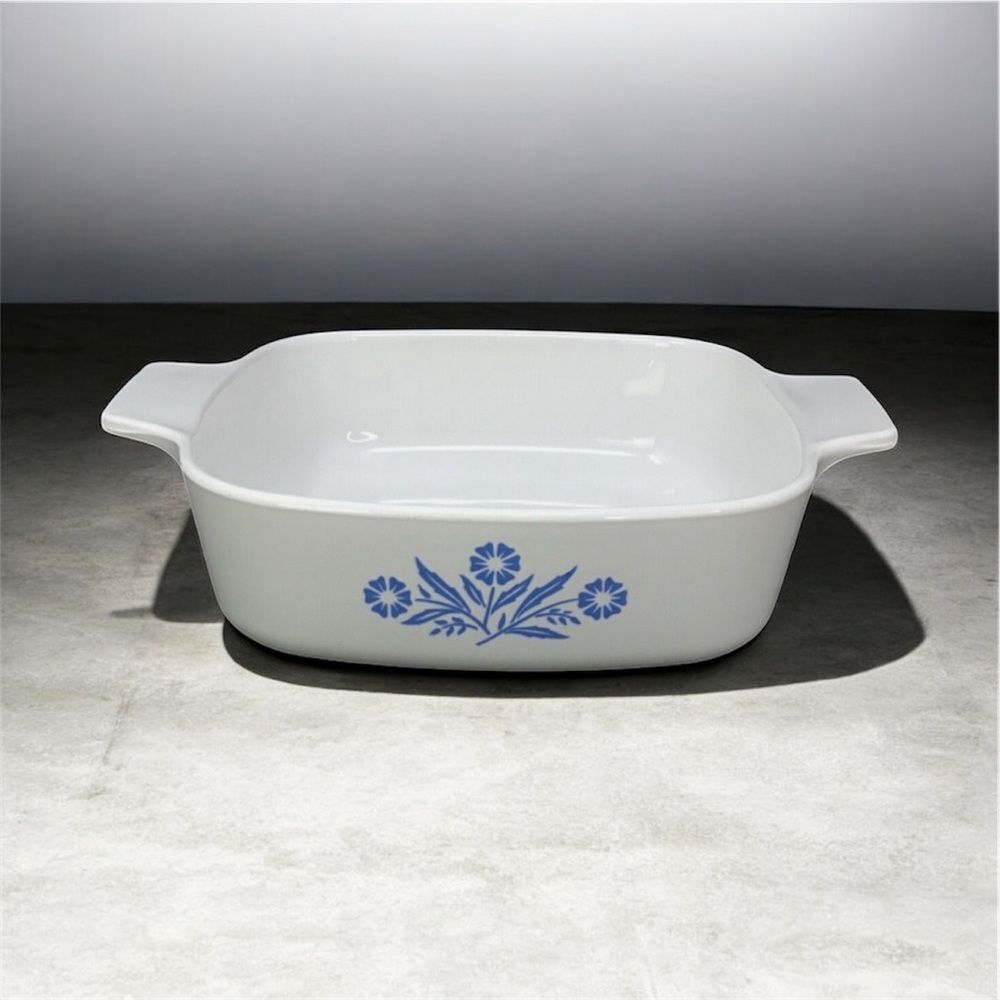 Corning Ware Cook Ware Blue Corn Flower 1 Qt A-1-B Small Casserole Dish No Lid